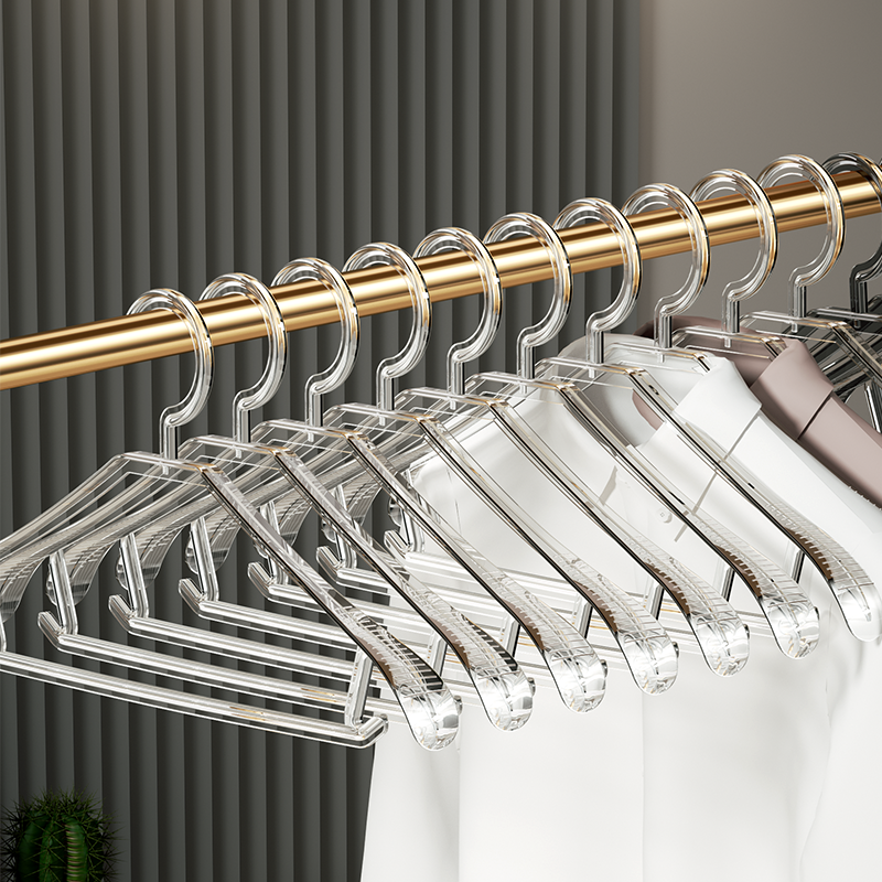 透明衣架家用挂衣无痕防肩角加粗加大加厚防滑冬天的衣服大衣撑子