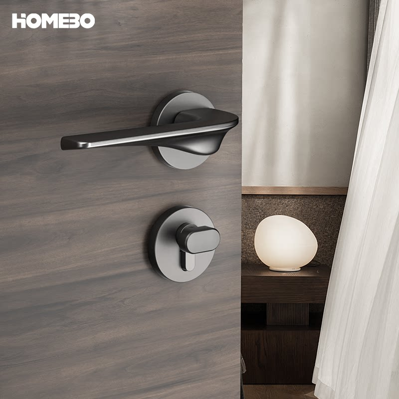 Haobao indoor door lock, bedroom silent magnetic attraction, modern household simple door lock, split bathroom wooden door handle details Picture