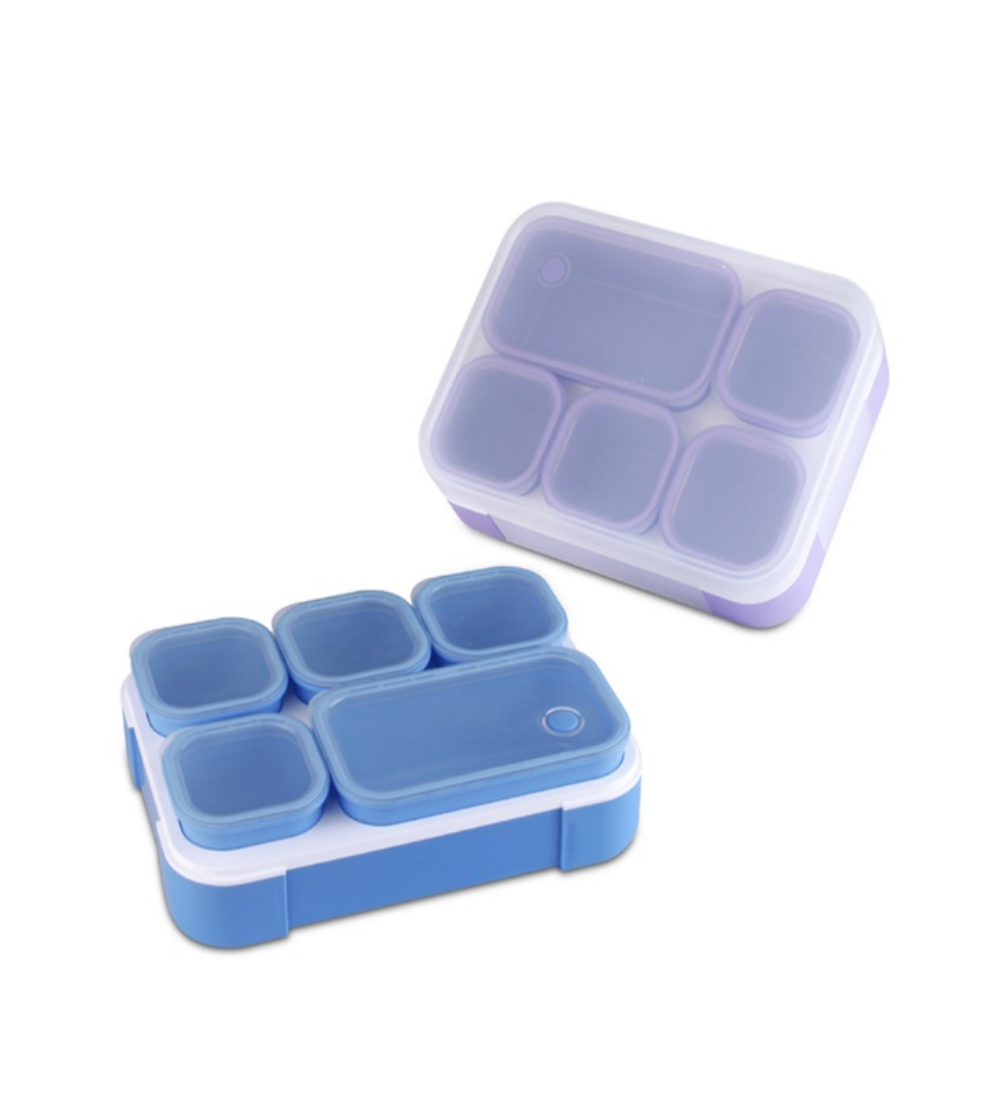 多格分层便携便当盒 食品级 PP 材质 带独立小餐盒 学生上班族分格保鲜饭盒详情2