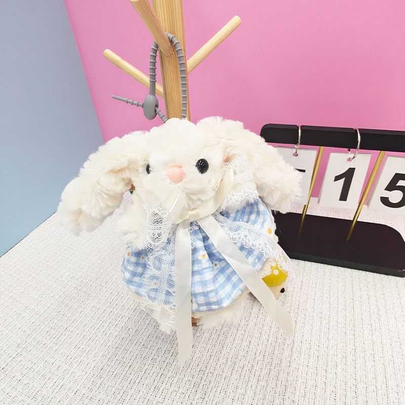 新款变装唐风兔玩具达菲兔子包包挂件钥匙扣公仔精品抓机娃娃批发变装公仔挂件毛绒玩具可爱批发白底实物图
