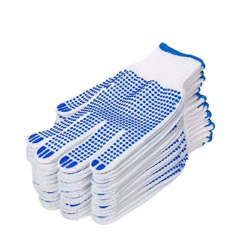 点胶手套棉纱点塑防滑劳保工地搬运PVC点珠手套600g耐磨