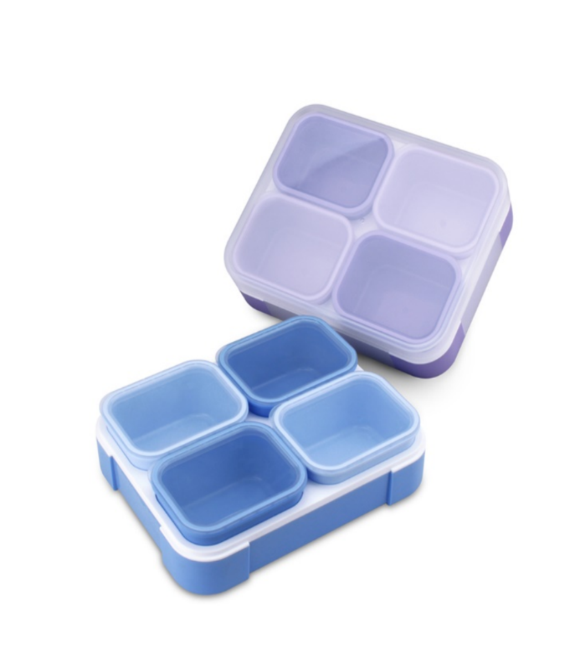 四格独立便携便当盒 食品级 PP 材质 密封防串味 学生上班族分格保鲜饭盒详情2