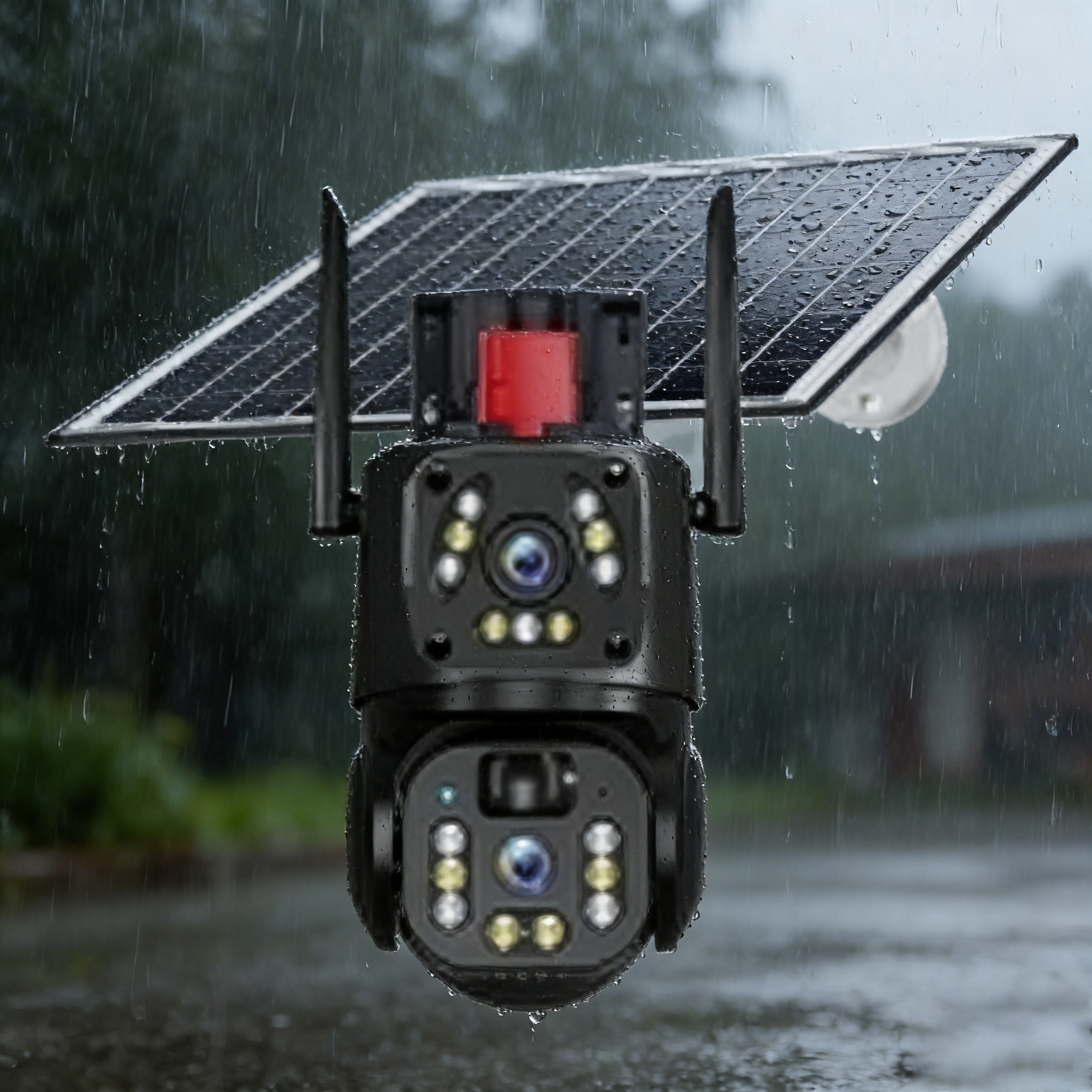 FOOZAC solar-powered surveillance camera, hidden camera monitor, high-definition night vision, waterproof and anti-disassembly Specification image