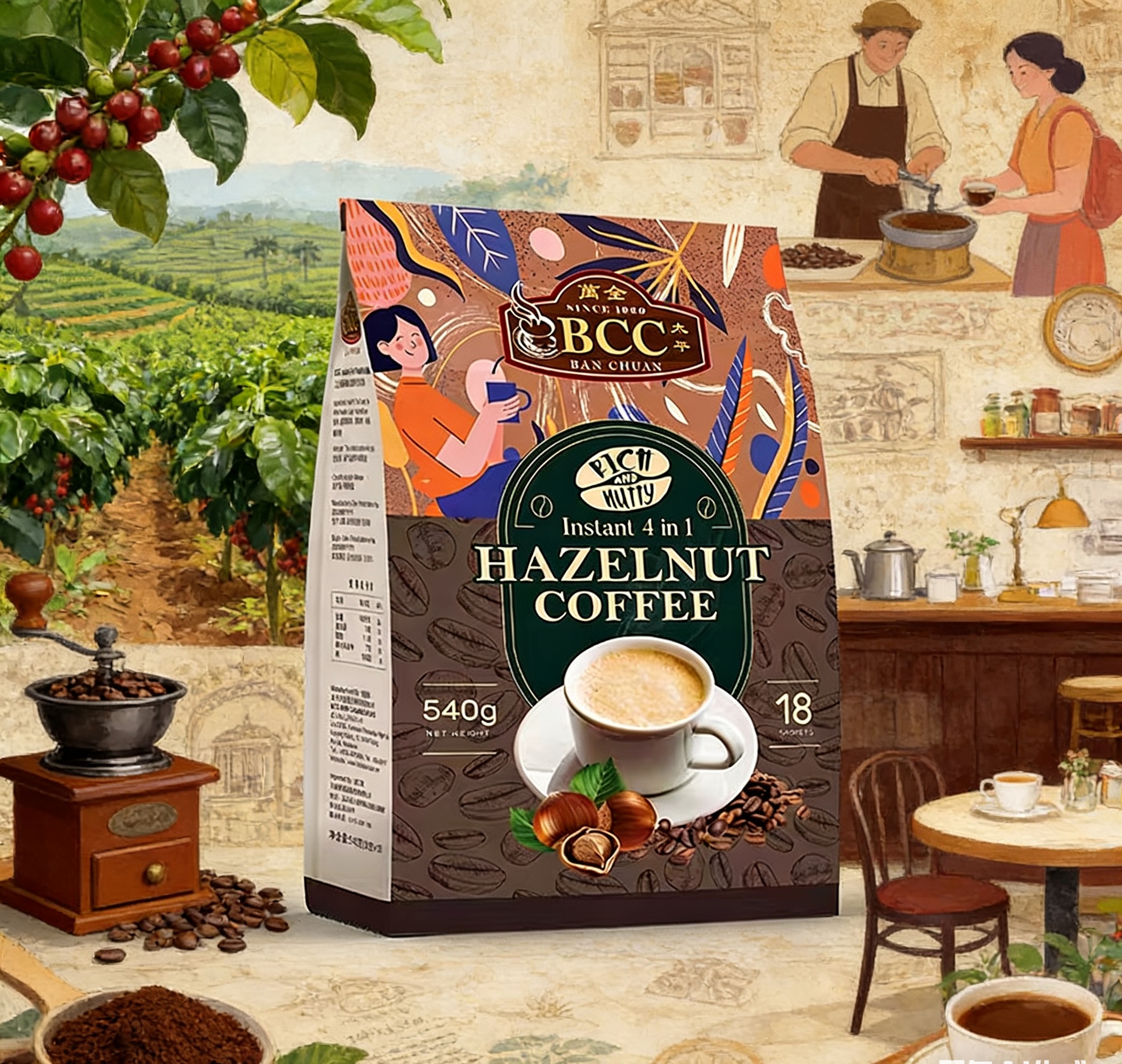 榛果味白咖啡马来西亚原装进口原味白咖啡四合一速溶咖啡粉无植脂末