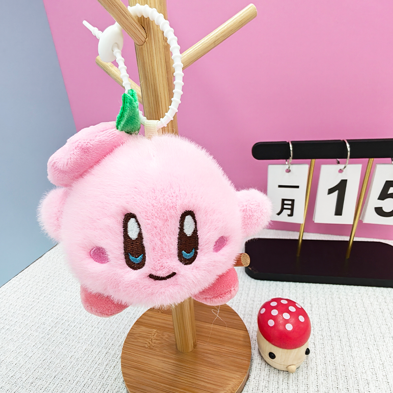 Star Kirby Creative 4-inch plush pendant, claw machine, doll, key pendant, car schoolbag, hanging accessory, gift, cartoon transformation keychain, dress-up doll, pendant, plush toy, cute wholesale