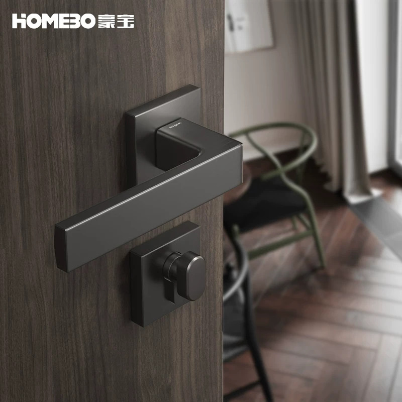 Haobao door lock, indoor bedroom silent magnetic suction, Nordic modern simple split door handle, household solid wood door lock Application Scenario