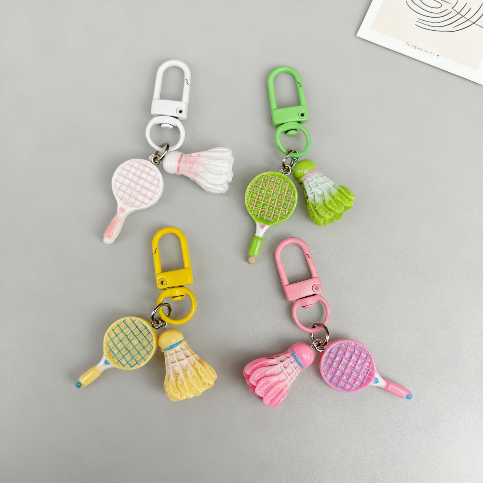 跨境仿真羽毛球门扣新颖钥匙扣挂件diy手工男女包包挂件精致饰品