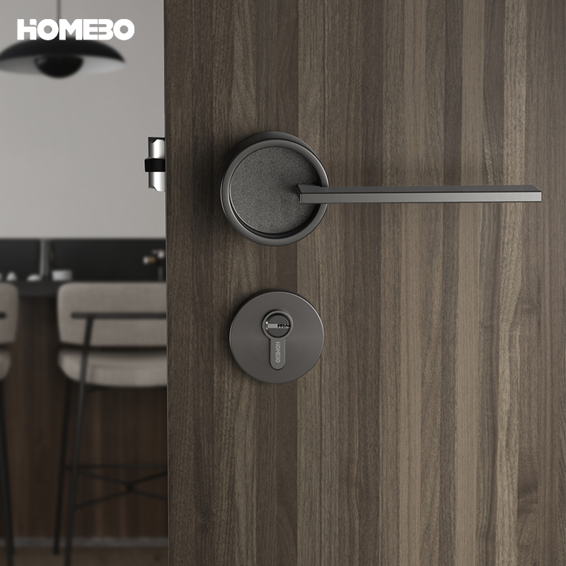 Haobao door locks, indoor bedroom magnetic suction silent modern and simple bathroom door locks, household split locks, wooden door handles details Picture