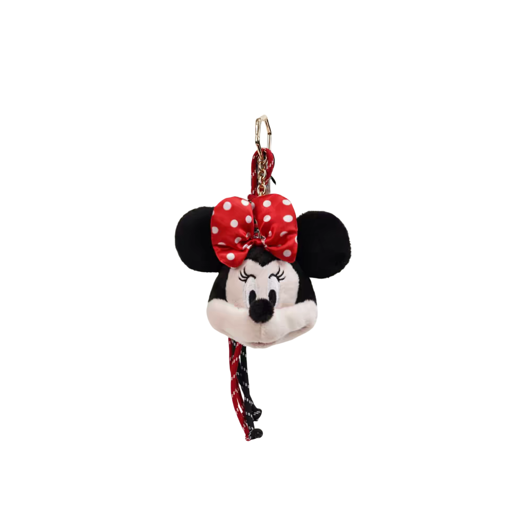 Potdemiel Disney official Minnie's big head plush pendant, red polka dot bow keychain, schoolbag and bag pendant