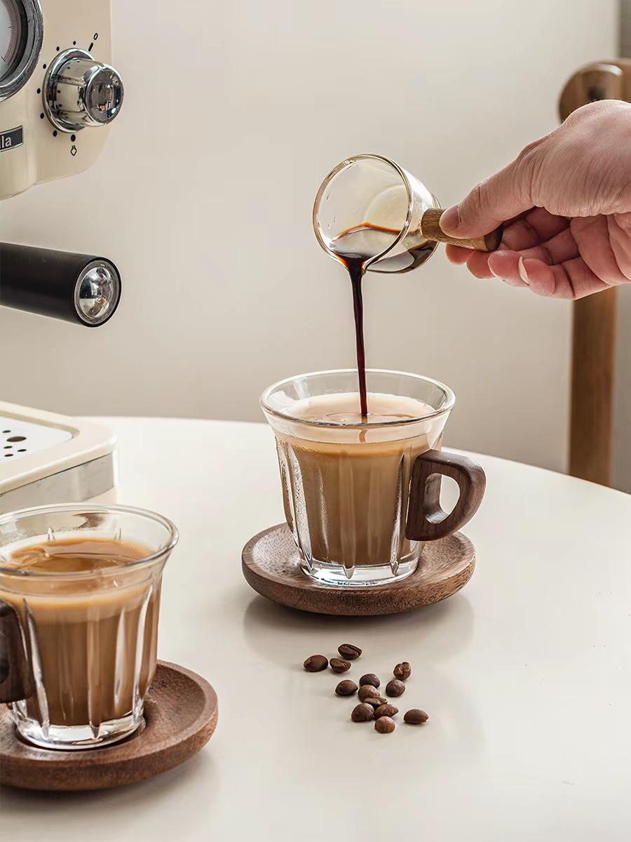 创意玻璃咖啡杯子高档精致美式咖啡萃取杯套装家用男女士个人专用白底实物图