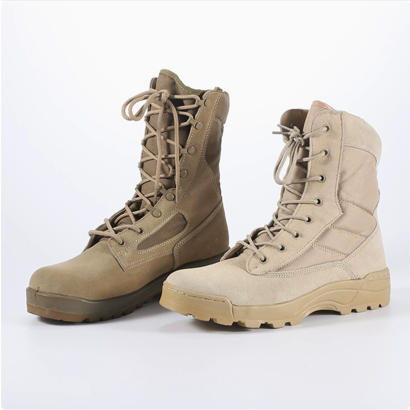 Outdoor hiking shoes, comfortable and breathable work shoes, men's Gaobang casual sports Martin boots, side zipper combat boots details Picture