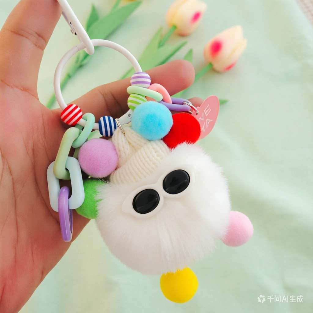 流行钥匙扣挂件包包卡通毛绒挂饰钥匙链可爱小礼品创意小礼物玩偶公仔钥匙扣公仔挂件白底实物图