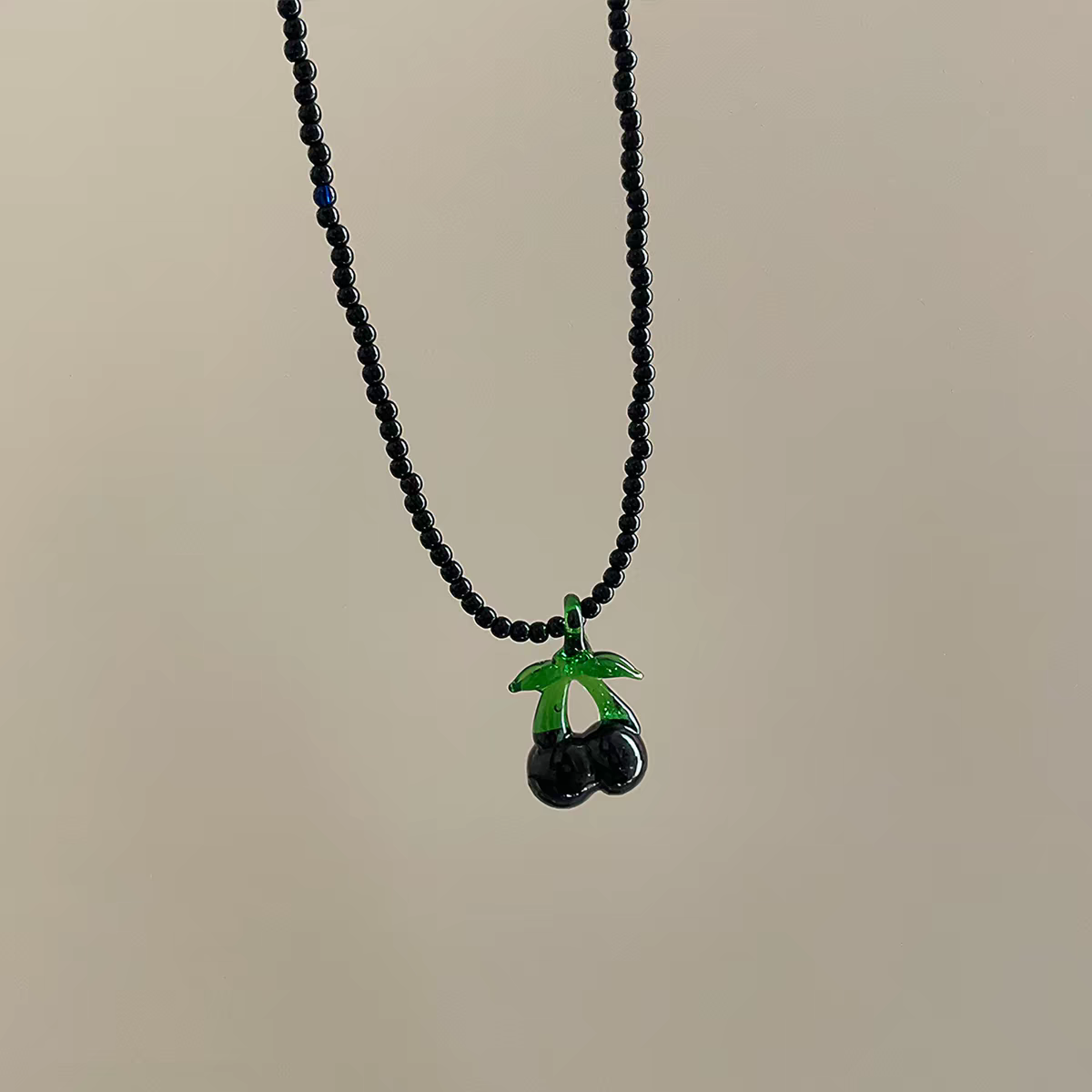 诗洛琪饰品韩国fever博主同款ins风手工琉璃樱桃吊坠串珠小众锁骨项链项链女详情图6