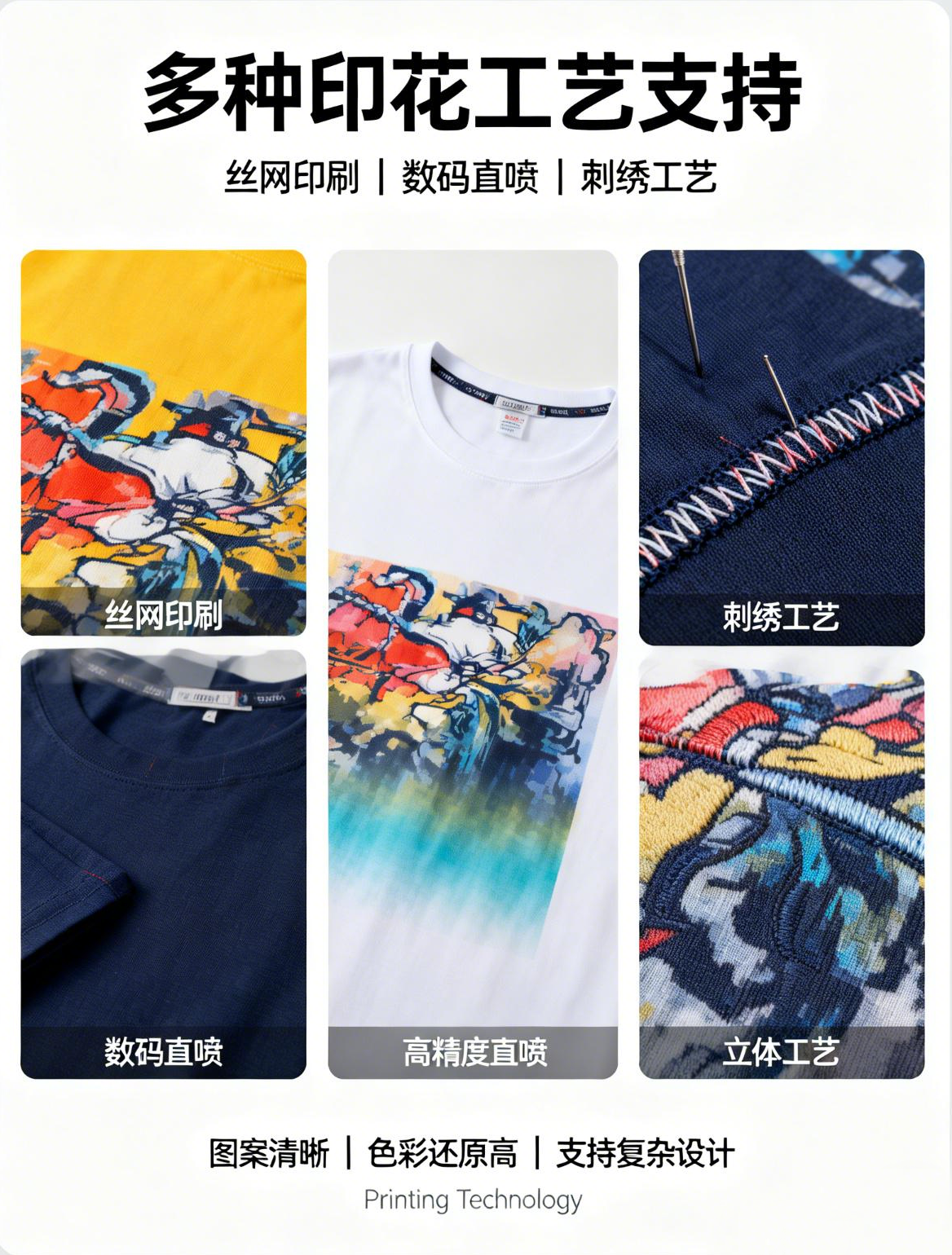 潮流男士T恤男女同款T恤夏季短袖百分百纯棉圆领T恤定制T恤logo印花定制班服定制集体装定制一件起批一件定制详情4