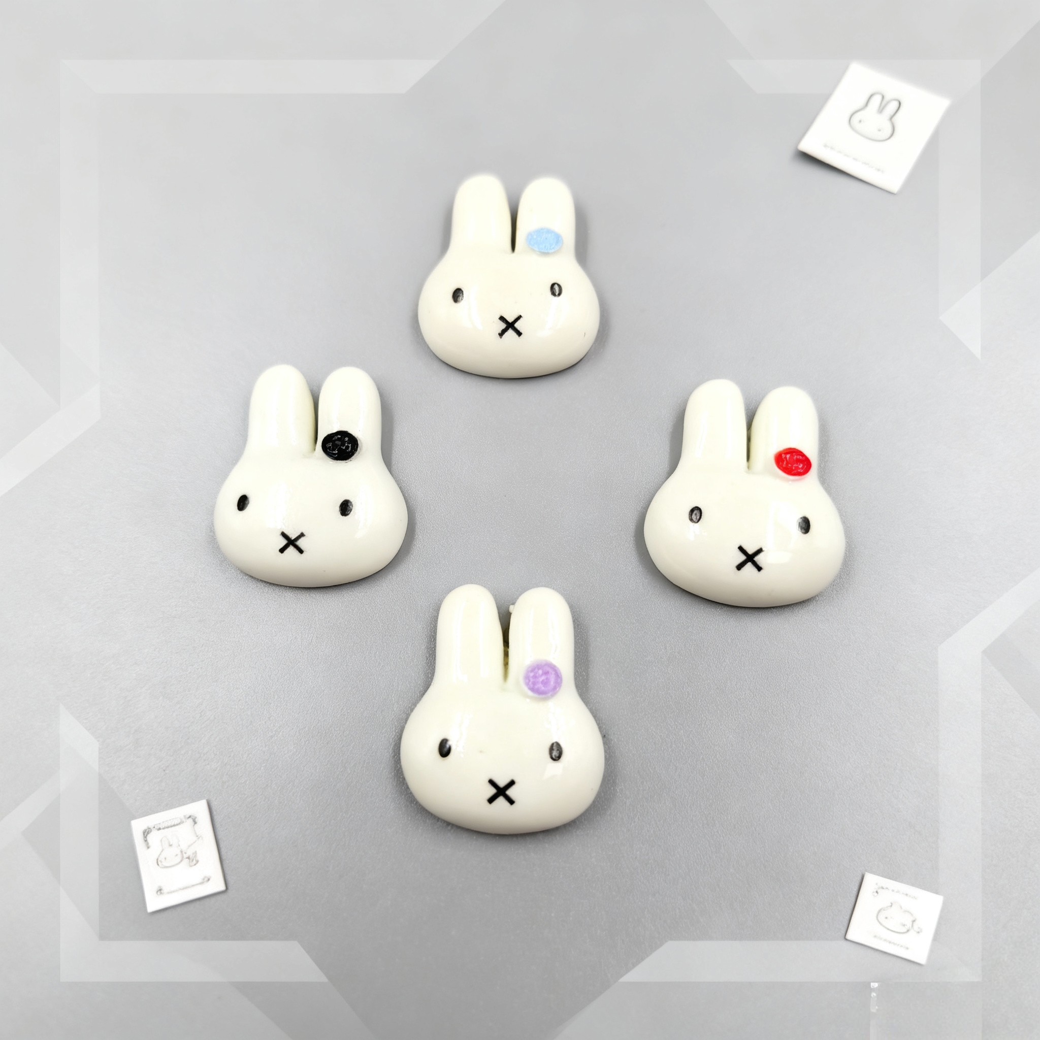 可爱卡通米菲兔树脂配件手机壳洞洞鞋水杯贴片书包箱子装饰材料批发发夹发圈装饰材料批发