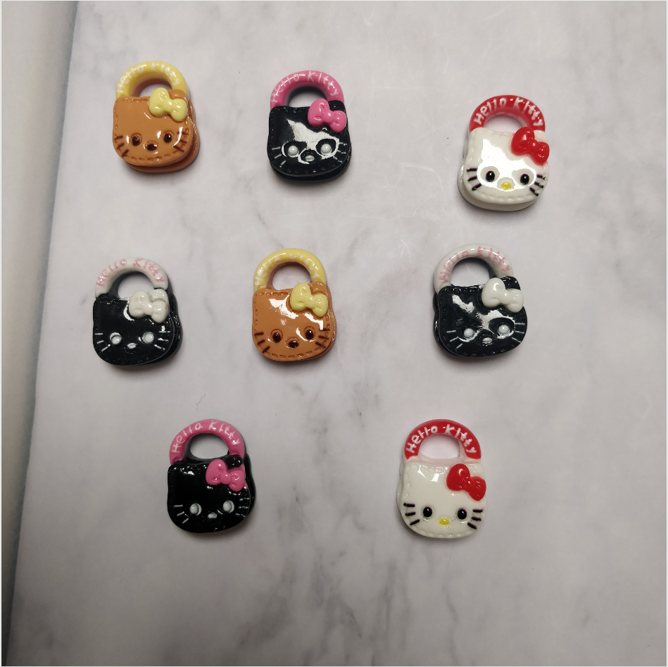 卡通猫猫手提包diy树脂挂饰包包钥匙扣挂件娃娃屋配饰手机壳批发义乌批发价