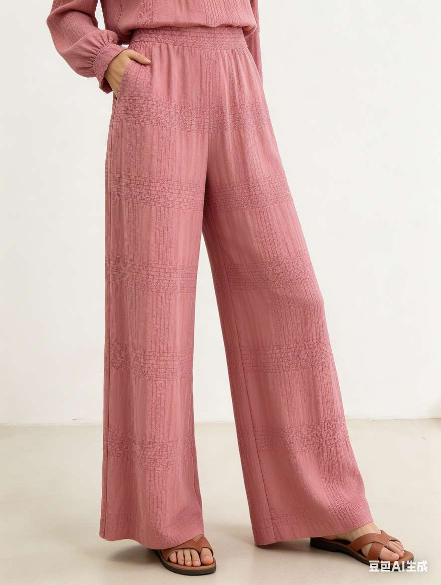 Woven wrinkled check jacquard is suitable for wide-leg pants, Moslin skirts and headscarves details Picture