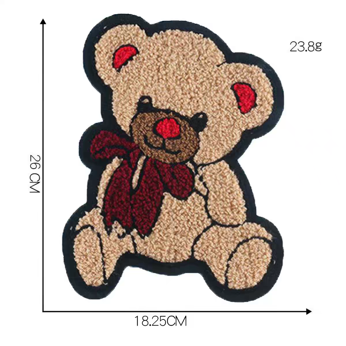 衣服贴补丁贴卡通小熊刺绣图案大号破洞修补贴缝制羽绒服字母布贴00586