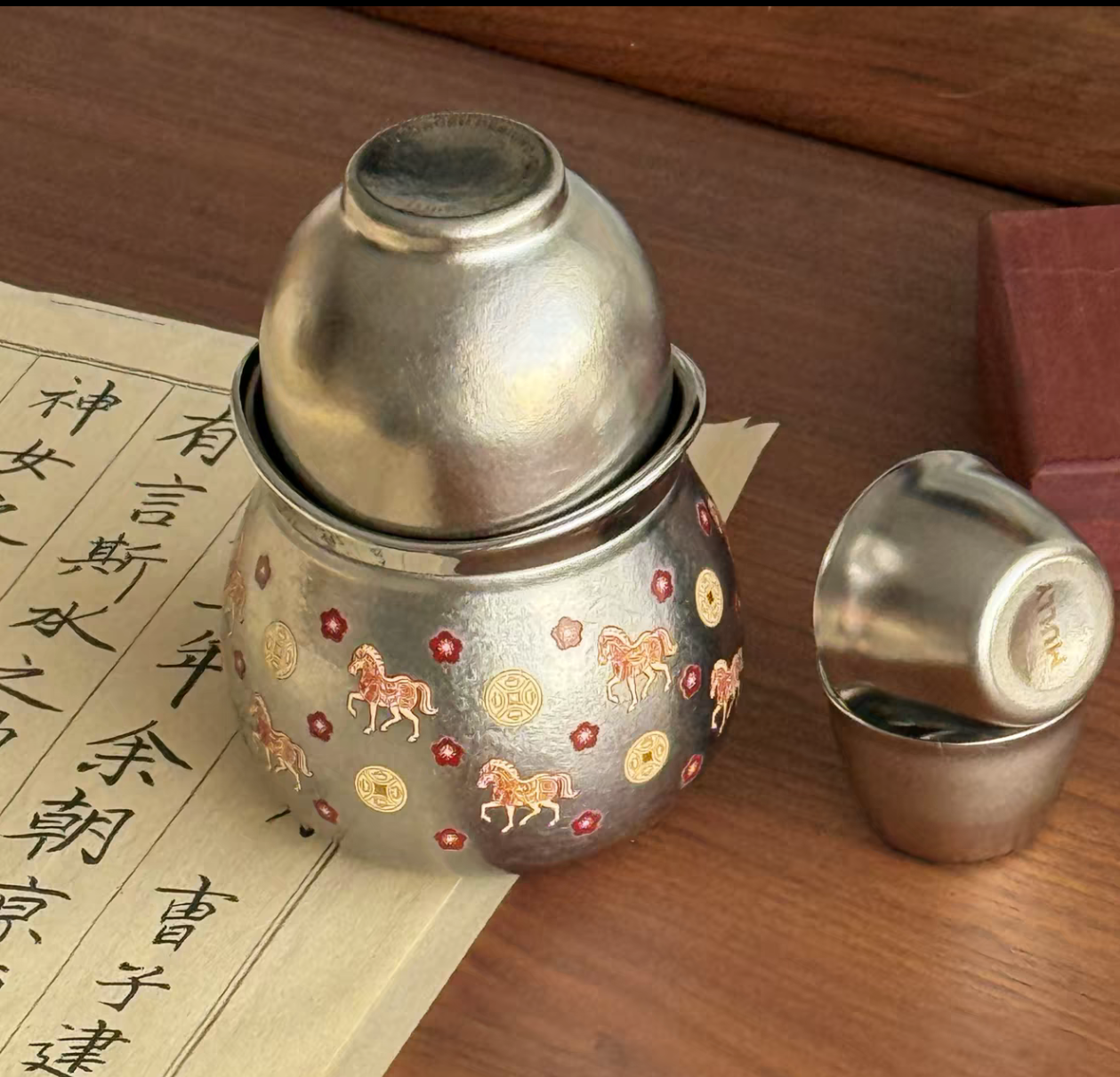 摩利纯钛保温杯大容量茶水分离男女泡茶杯子便携钛杯水杯