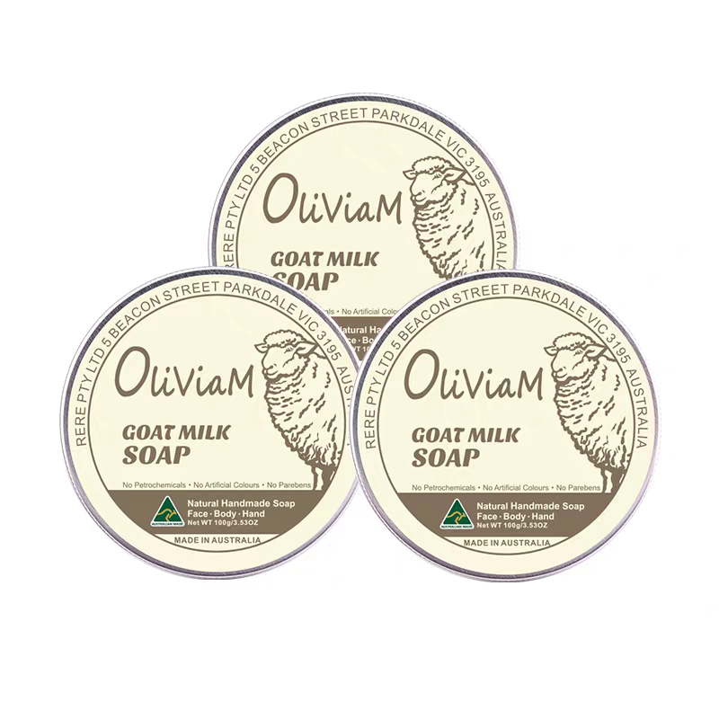 Australian imported Oliviam goat milk Facial Soap 100g per block for deep cleansing, bathing and balancing water and oil Application Scenario