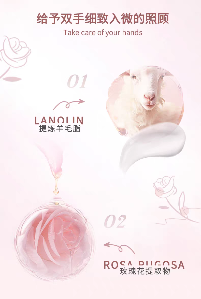 Australian imported Oliviam Rose lanolin Hand Cream 70g, long-lasting moisturizing, nourishing and anti-wrinkle detail image 4