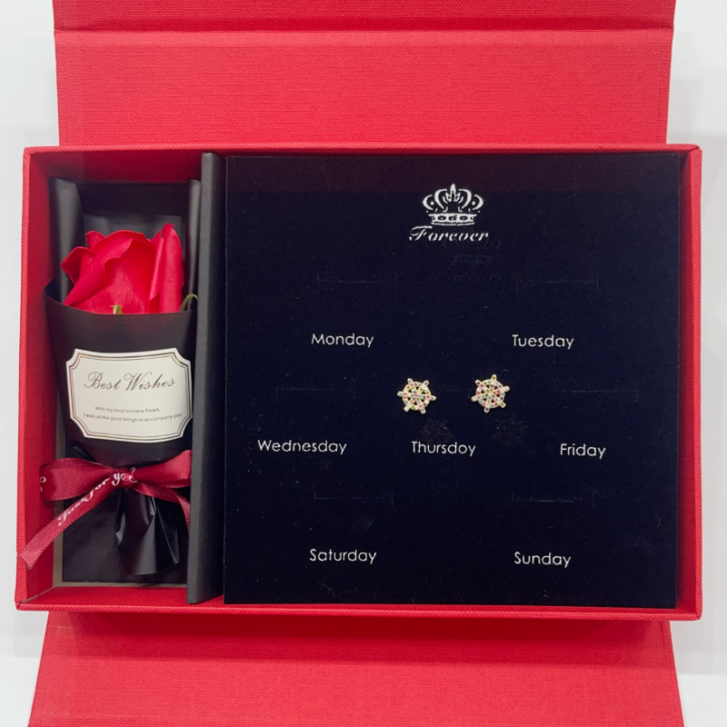 Red gift box rose souvenir one-piece packaging box, exquisite paper packaging box Application Scenario