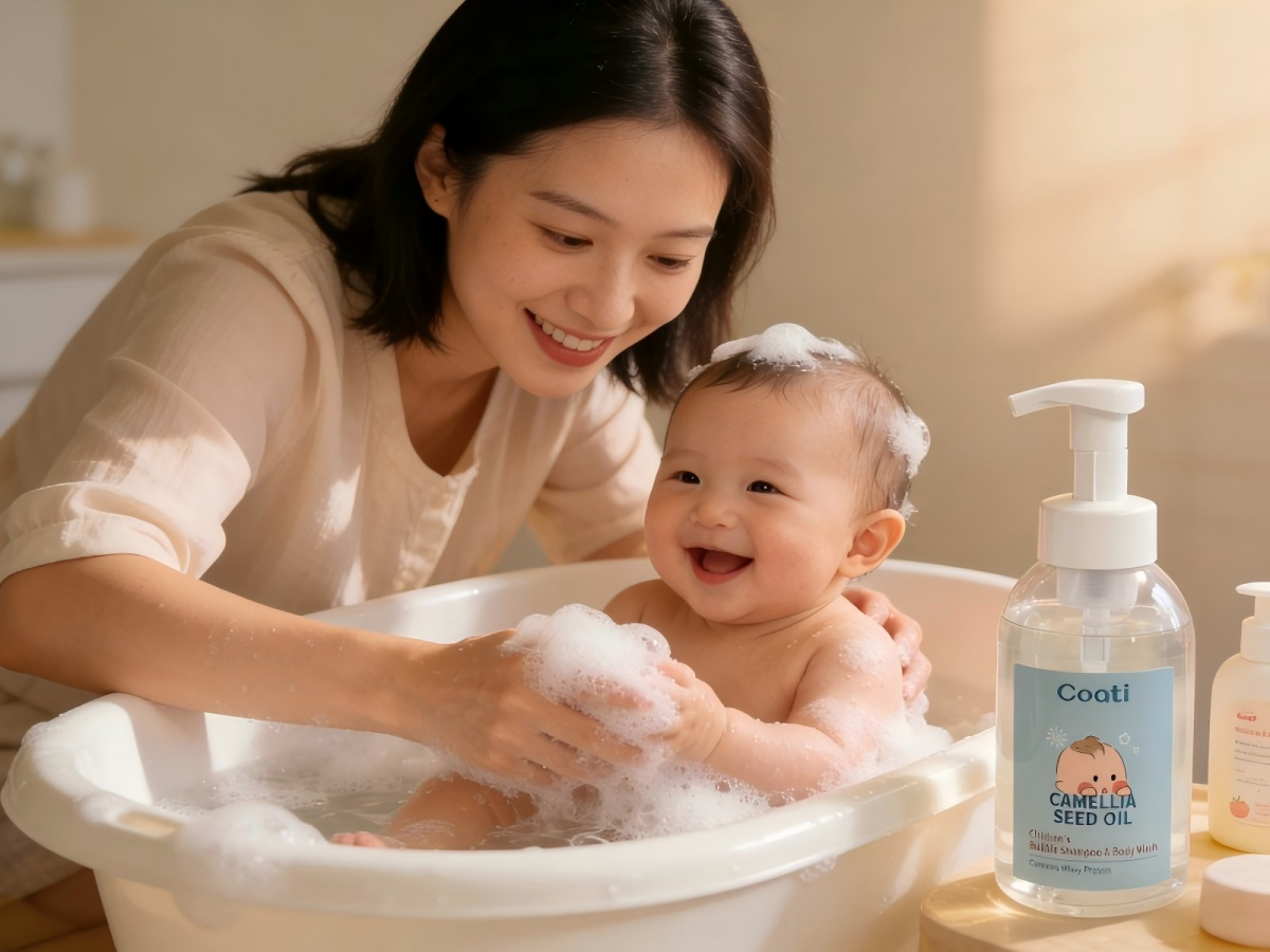 Coati Kids Camellia Foaming Shampoo & Wash Application Scenario