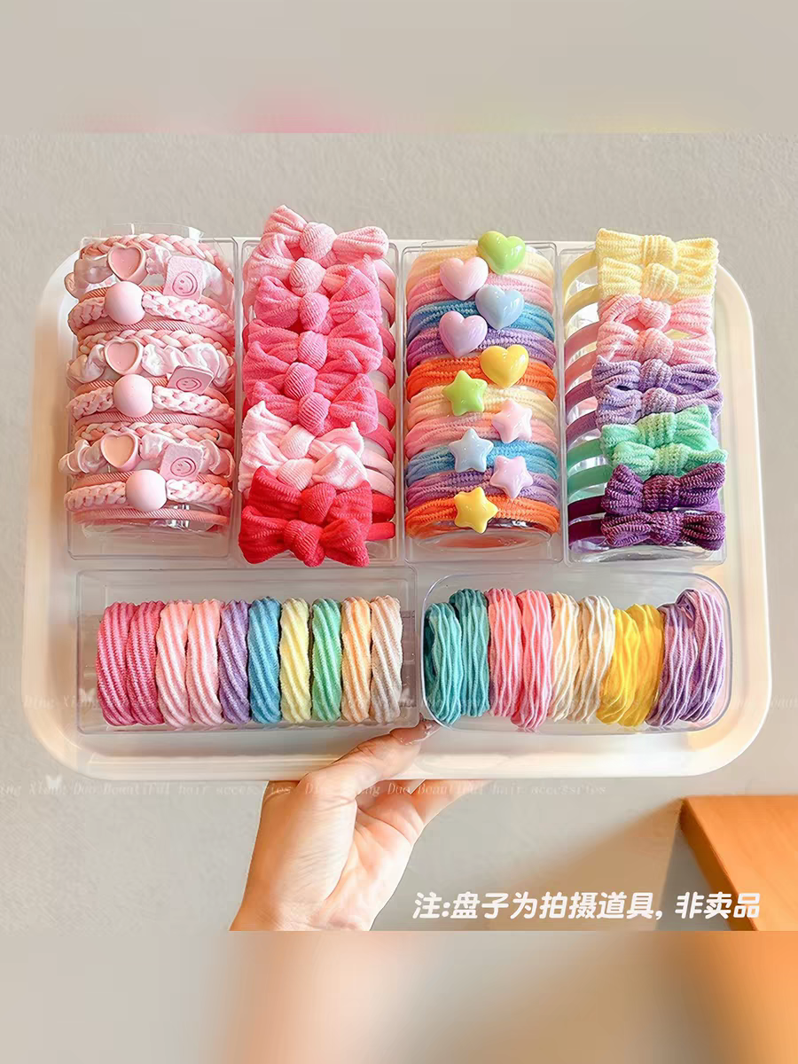 Cuerda de pelo para niños 2026 nuevo estilo arco banda elástica para niñas no daña cuerda de pelo alta estiramiento cola de caballo anillo de pelo tiara detail image 2