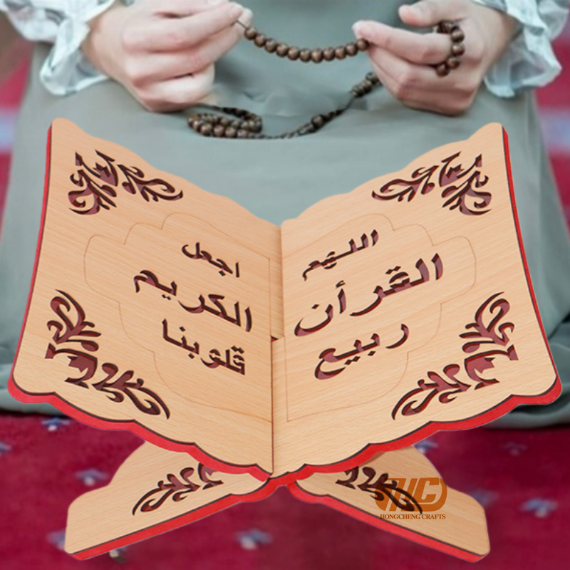 SJ1-005可折叠拆卸木制古兰经支架33*23cm阿拉伯书法装饰穆斯林祈祷桌架设计