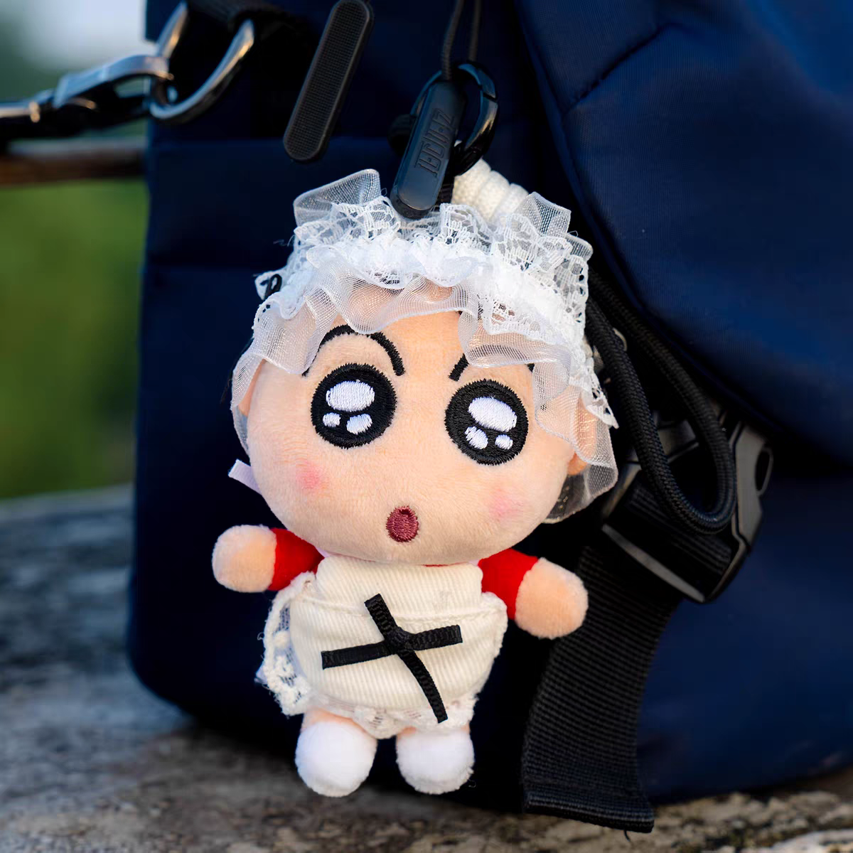 Authentic Crayon Shin-chan profession uniform keychain pendant, cute small schoolbag, backpack pendant chain, girls' gift details Picture