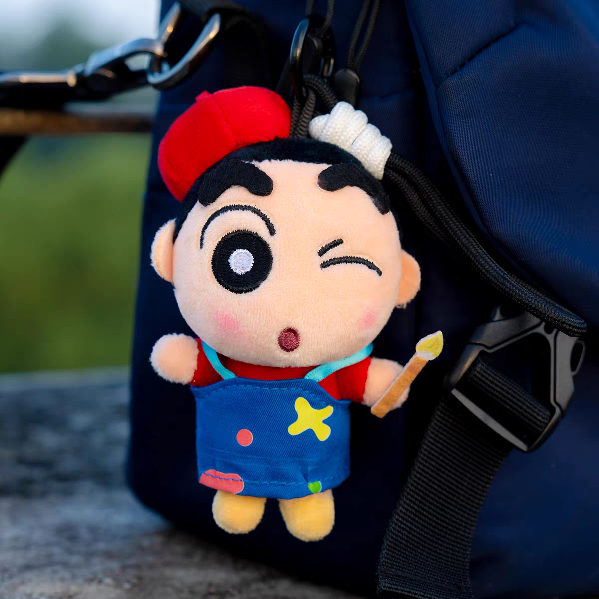 Authentic Crayon Shin-chan profession uniform keychain pendant, cute small schoolbag, backpack pendant chain, girls' gift