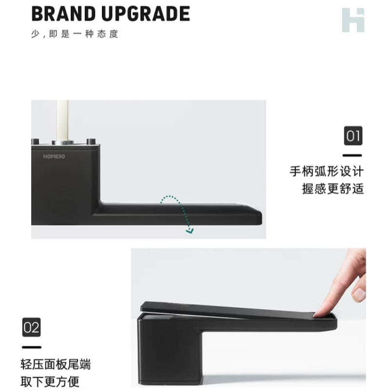 Haobao magnetic door lock for indoor bedrooms, silent black room door lock, minimalist and ecological one-line wooden door handle for home use Application Scenario