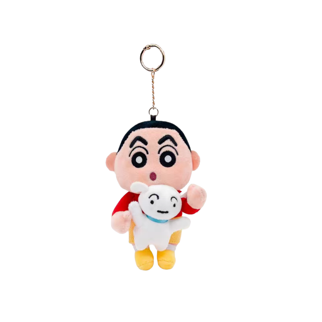 Authentic Crayon Shin-chan, little white bag pendant, cute plush cartoon doll, keychain, schoolbag pendant, student gift