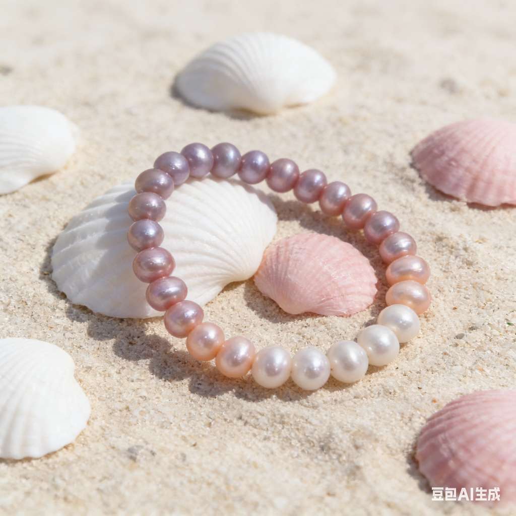 天然淡水珍珠糖果渐变手串女款时尚简约饰品