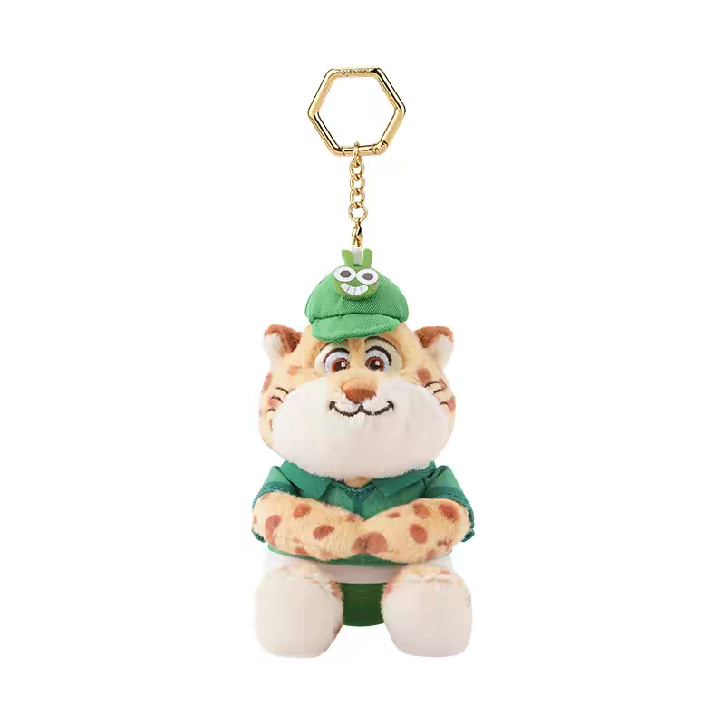 Disney official Panther Officer doll pendant, Zootopia figurine keychain, plush toy bag pendant