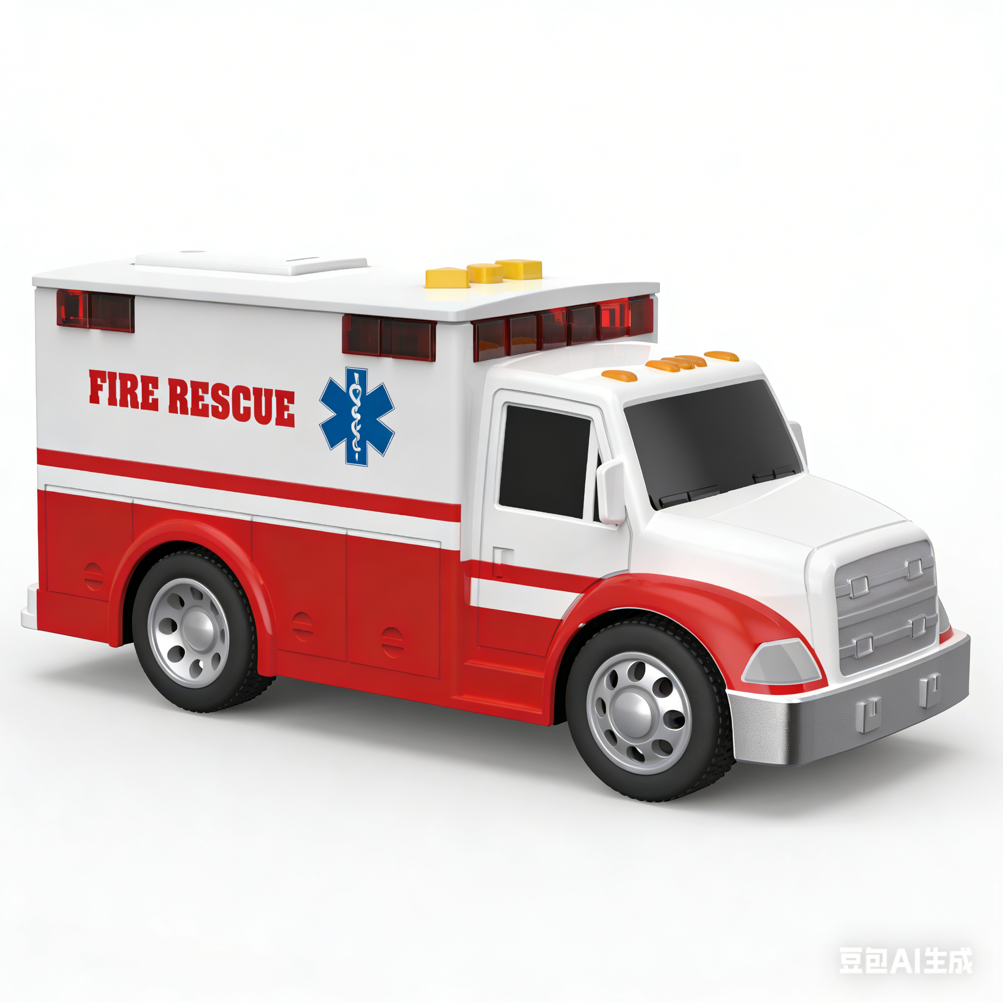 文艺WY1109A"1:32 惯性声光美版救护车 （声音、灯光）"盛烨水晶弹枪中世纪水弹枪硅胶面具蜘蛛配件模型消防救援车