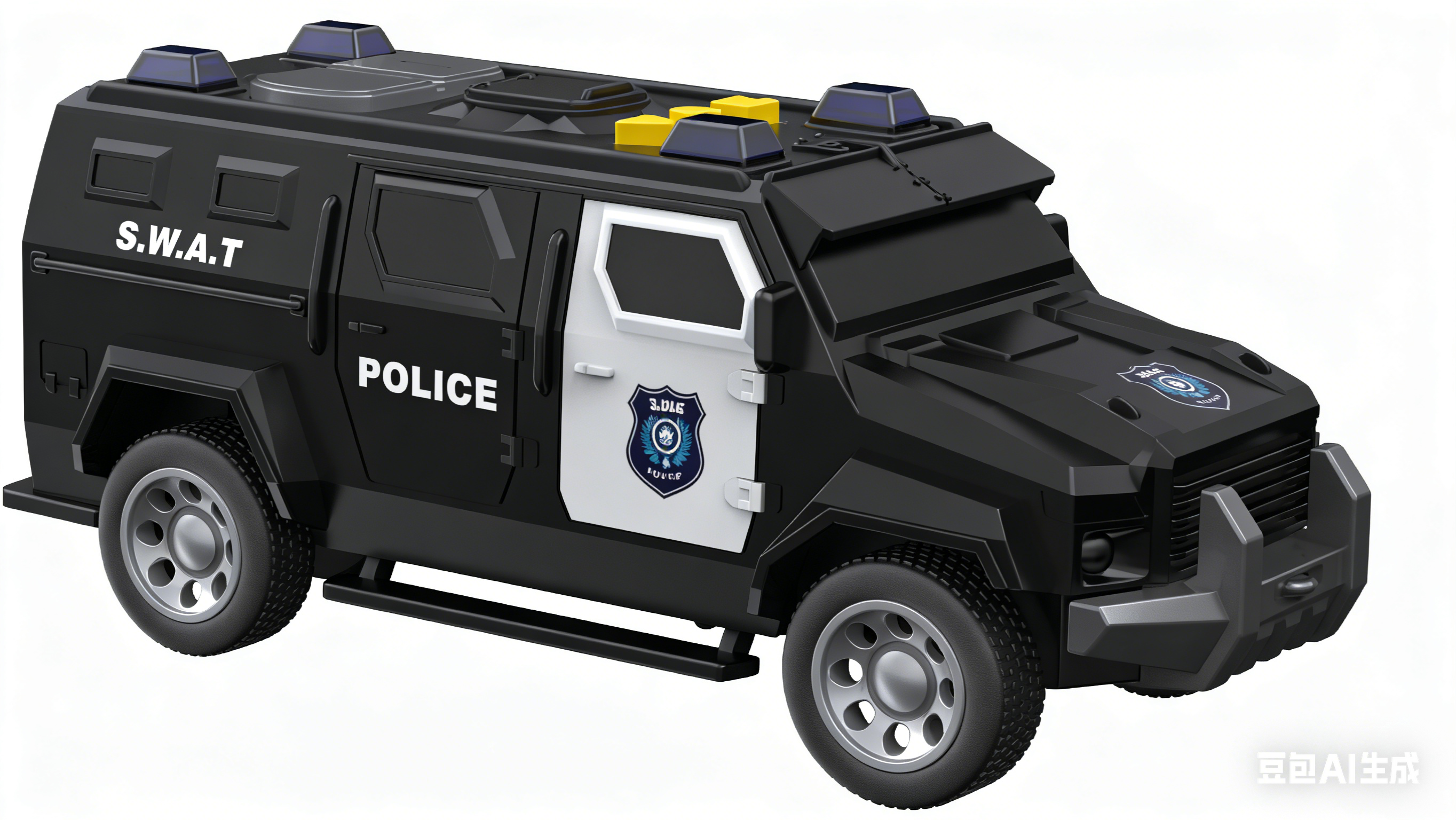 文艺WY1132A"1:32 惯性声光吊臂环卫（绿）黑色S.W.A.T.甲车军事武器模型合金巴雷特行动三角洲