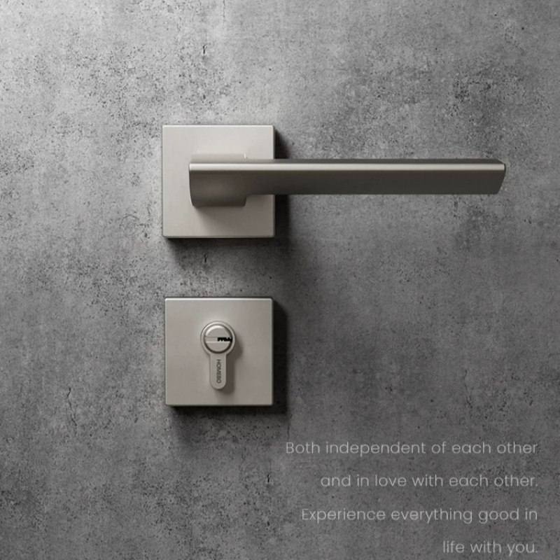 Haobao indoor magnetic silent door lock, bedroom home, French room door lock, bathroom lock, solid wood door handle