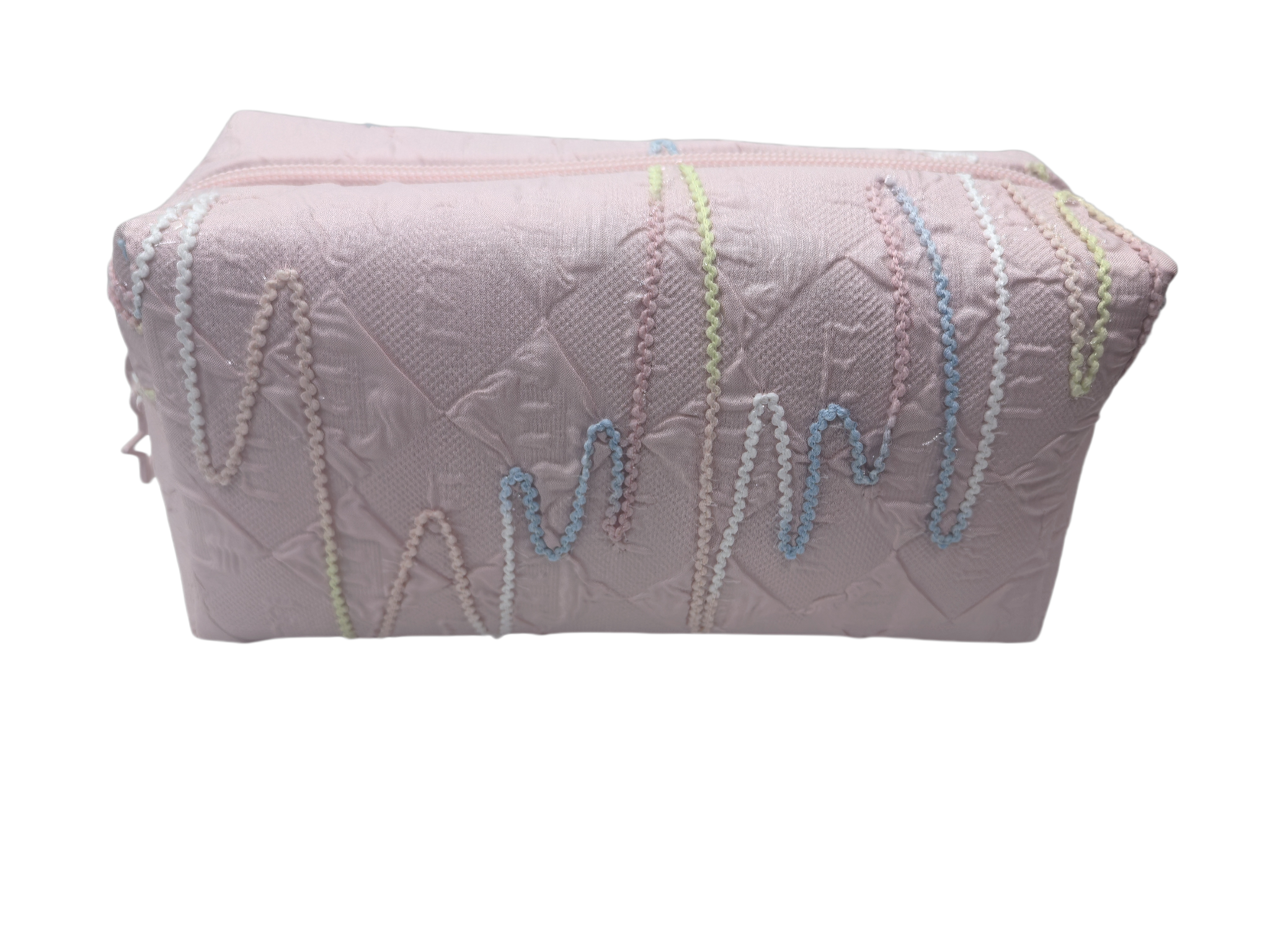 新款绣线褶皱化妆包 大容量收纳包