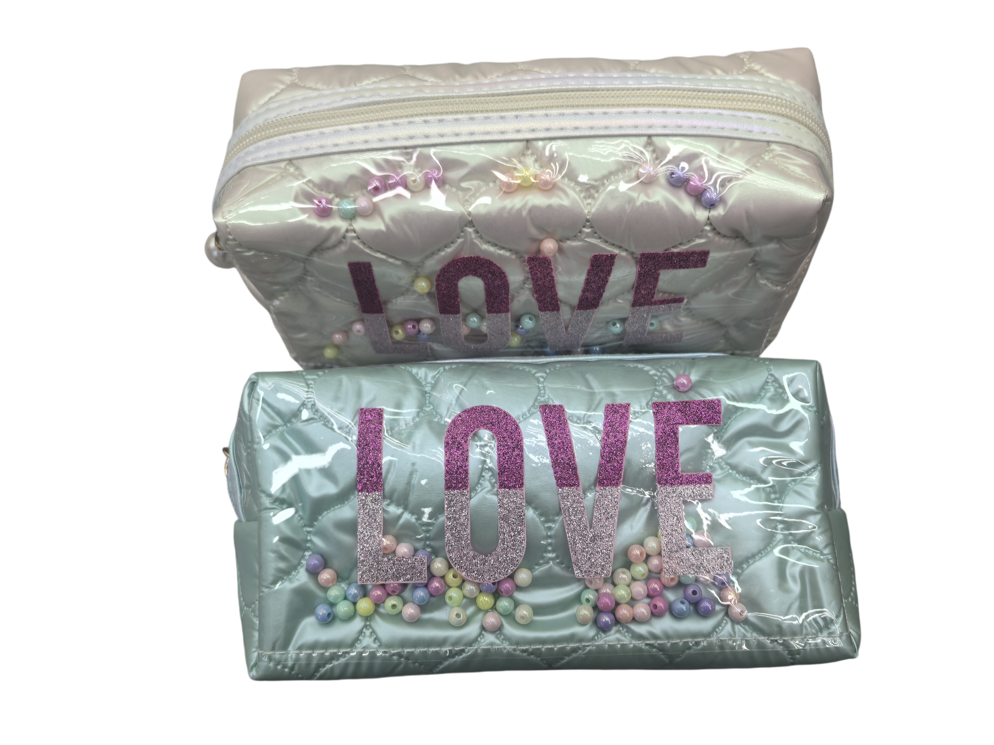 新款LOVE珠珠化妆包 跨境热卖字母化妆包