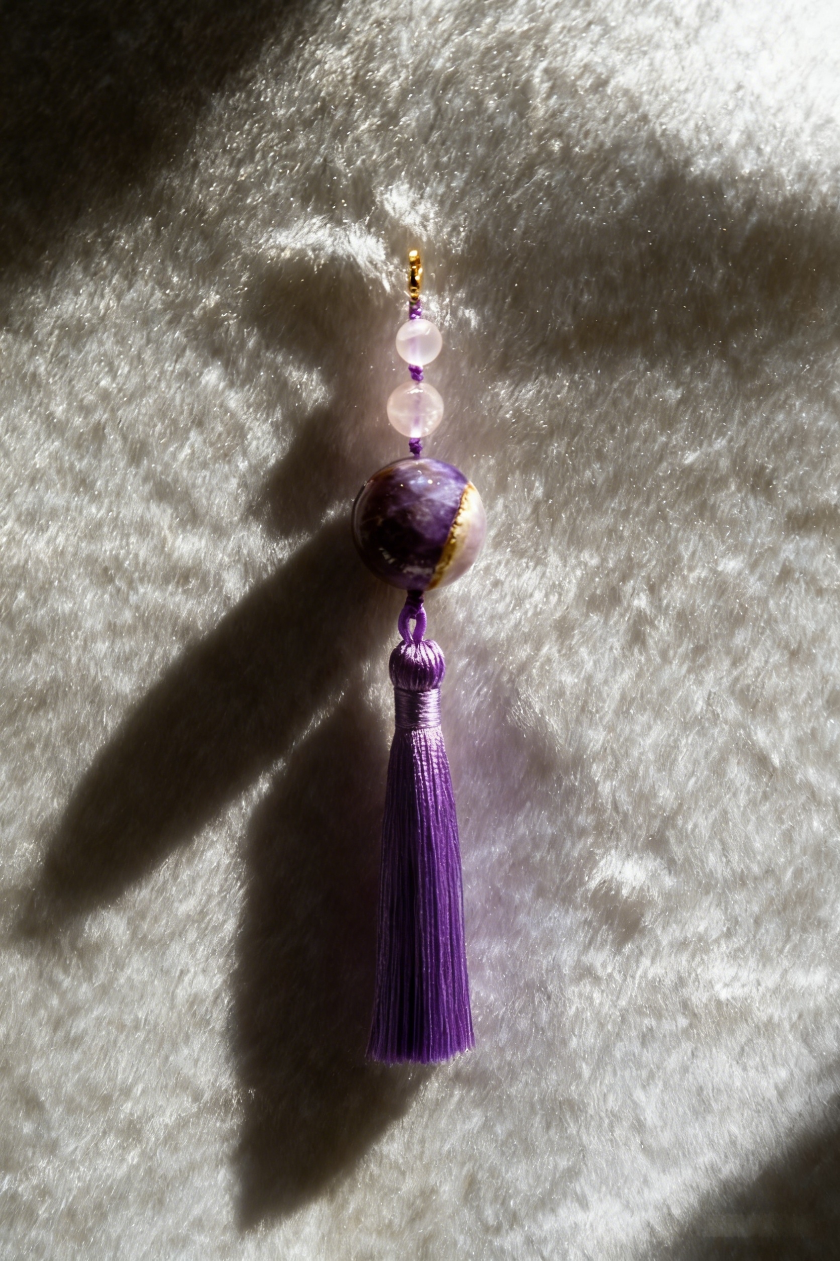 紫水晶流苏挂件