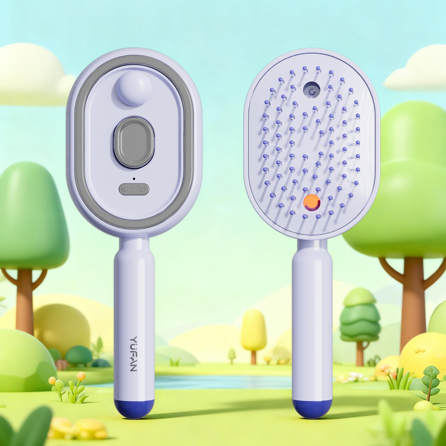 Electric spray airbag hair straightening comb, anti-static massage comb, essential oil atomization hair care comb, self-cleaning hair wrapping and volumizing Specification image