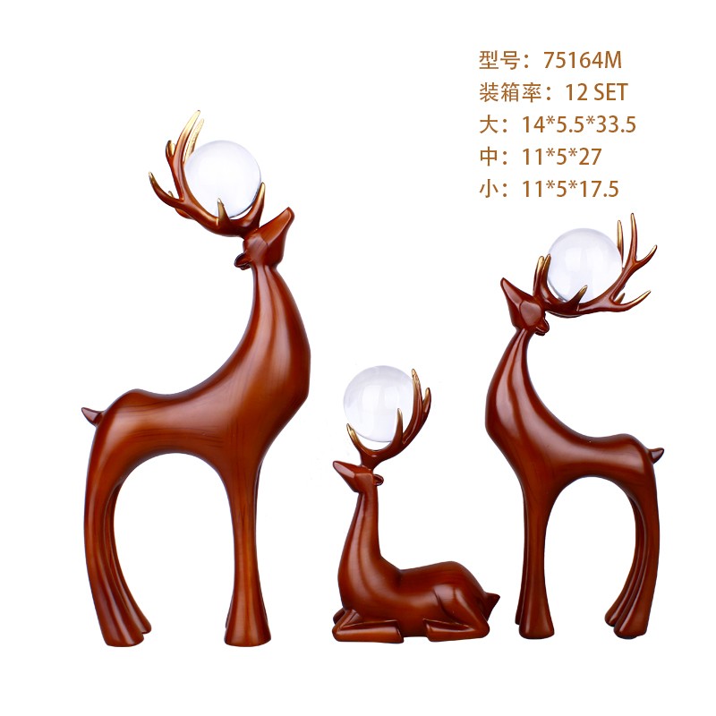 鹿形装饰品可爱小鹿摆件家居装饰摆件鹿角装饰品1