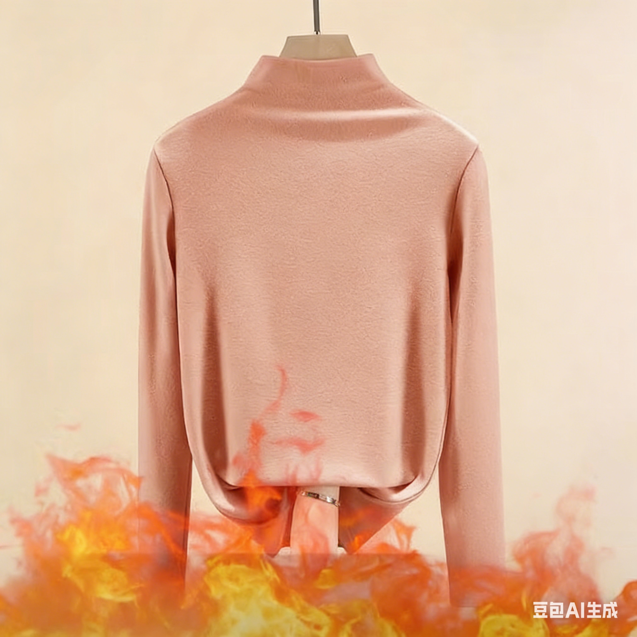 This is a highly anticipated double-sided German fleece winter versatile, slimming, fleece long-sleeved, semi-high-neck base layer shirt for women. It's a versatile top for outerwear Application Scenario
