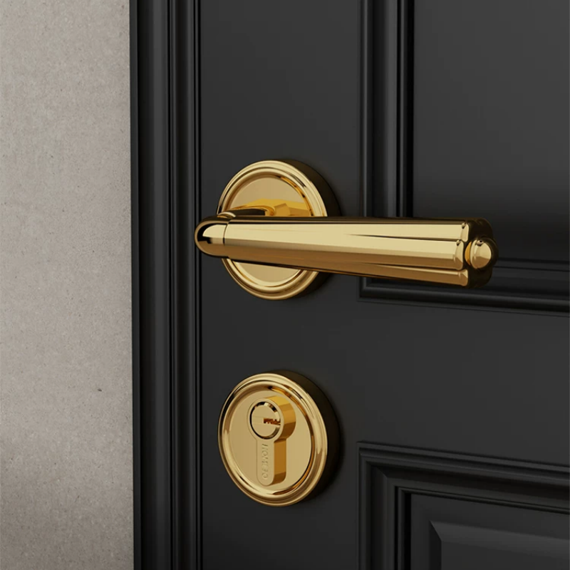 Haobao bedroom door lock magnetic silent room door lock French interior light luxury double door lock solid wood door handle Application Scenario