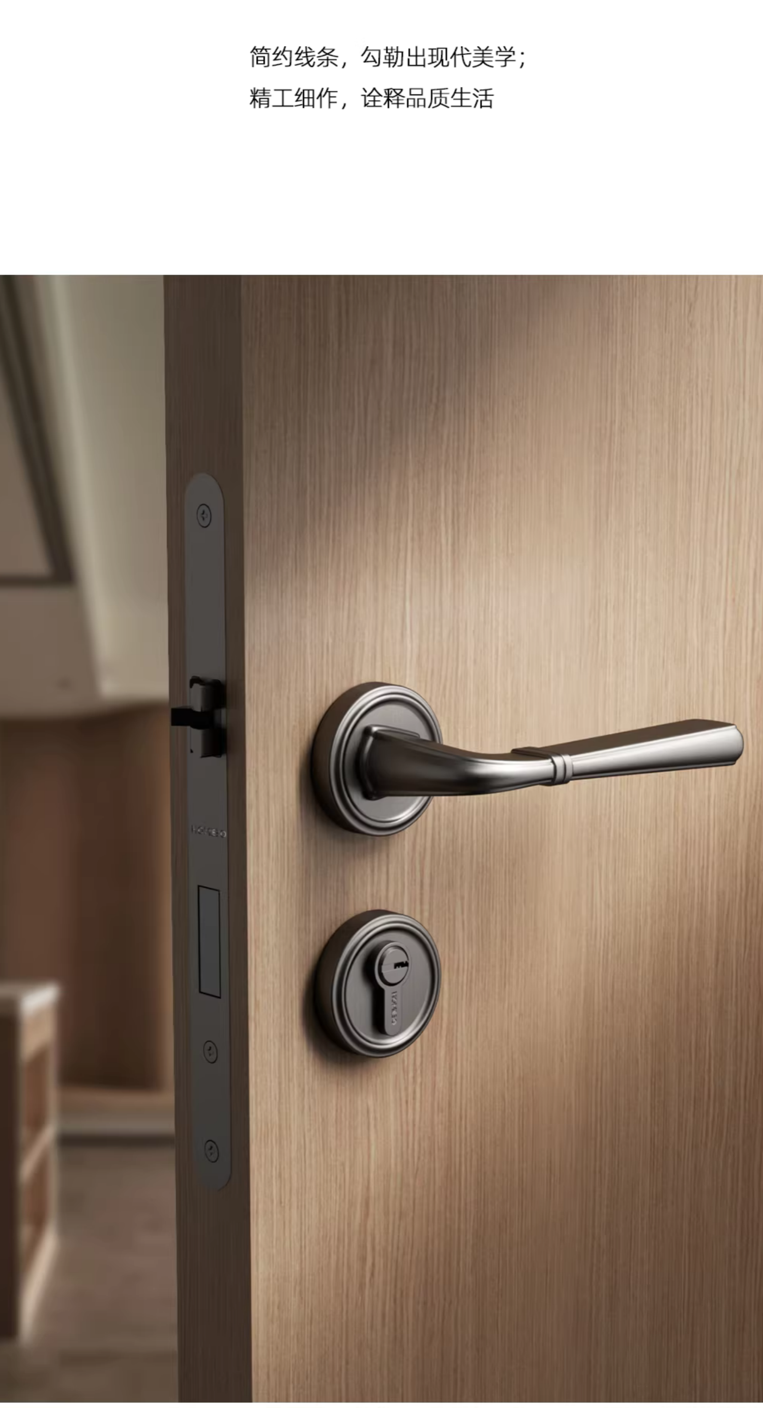 RENZ aluminum alloy door lock, old-fashioned anti-theft door handle lock, 120mm pic 6