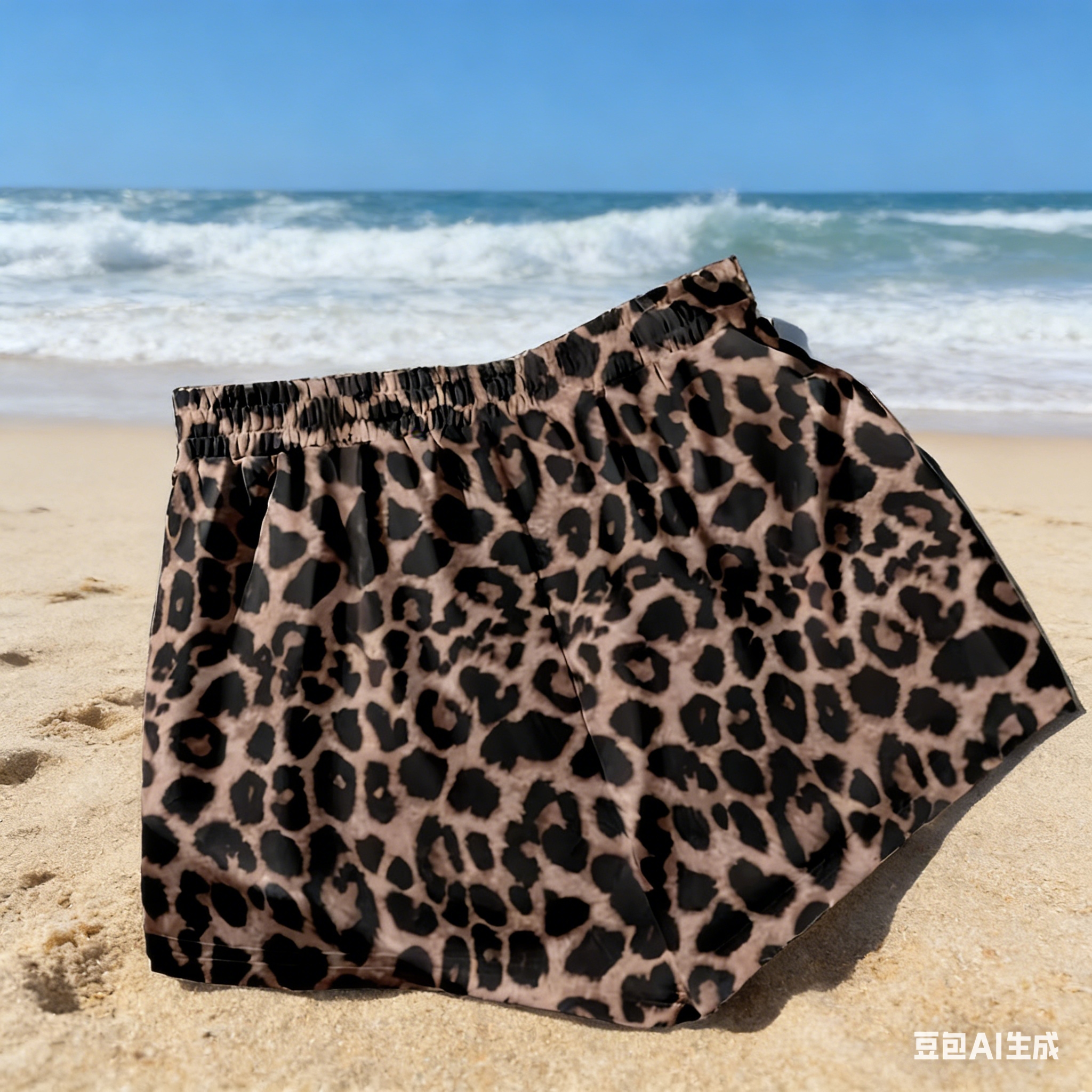 Leopard print shorts for women in summer 2025: Pear-shaped figure, high waist, loose and slimming. Hot pants make legs look longer. Casual and fashionable full figure