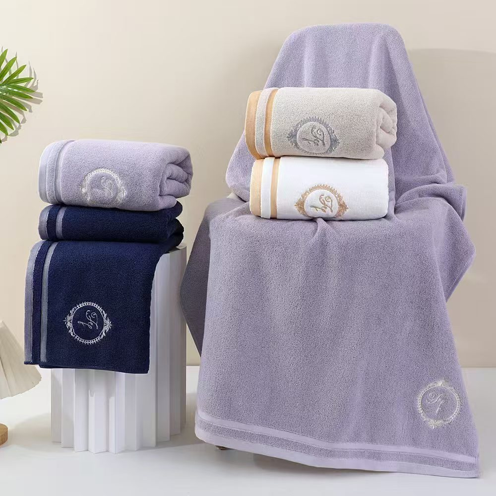 High-end household water-absorbing, non-shedding, pure cotton, enlarged and thickened towel and bath towel for wrapping the whole body and drying the body