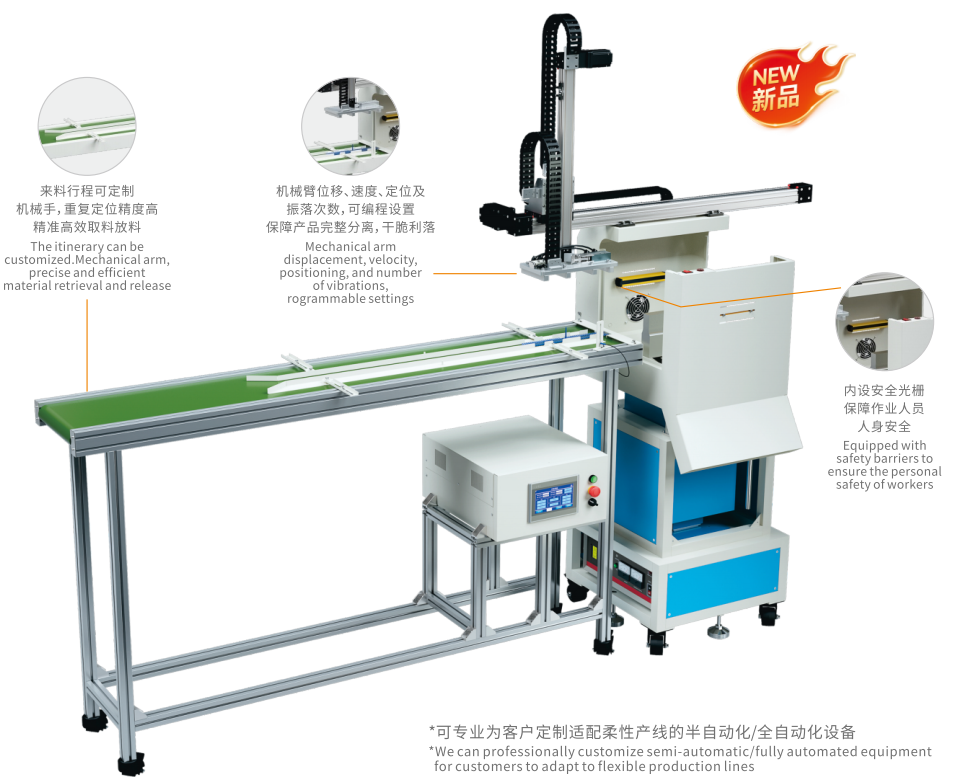 High-power ultrasonic spout vibrating machine, horizontal and vertical gantry gate separator, plastic zinc alloy spout vibrating separator, factory direct sales, wholesale and retail pic 14