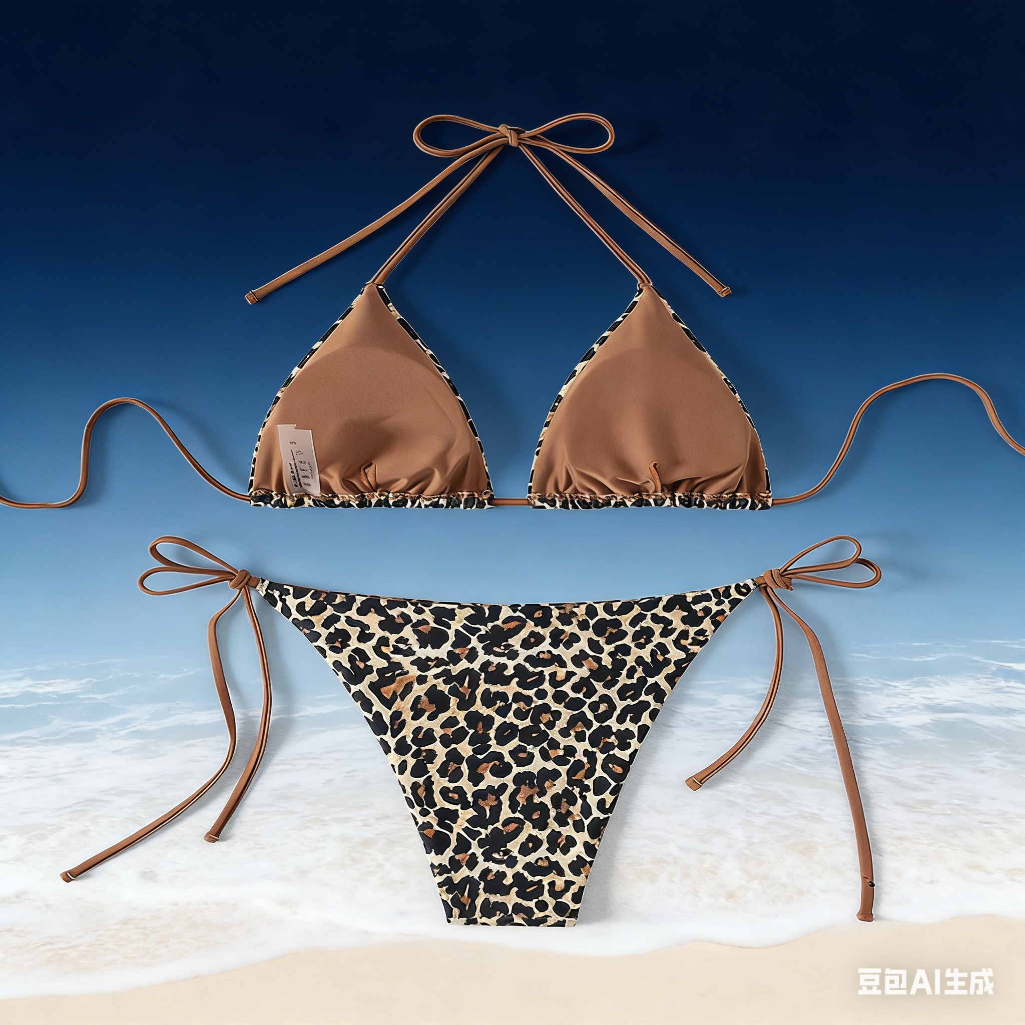 The new Amazon export bikini2026 sexy swimsuit, women's printed leopard print swimsuit bikini, European and American style Specification drawing